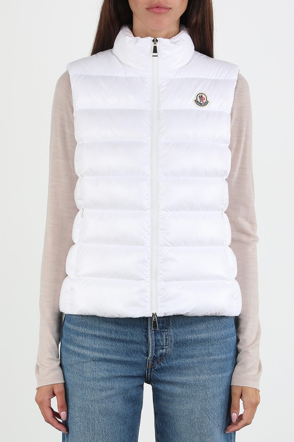 תמונת דוגמן קידמית של מעיל וסט גאני בגוון לבן