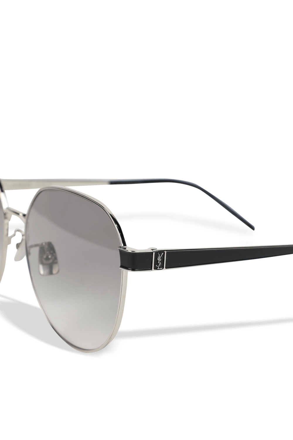 Rounded Metal Sunglasses in Silver image number null SAINT LAURENT