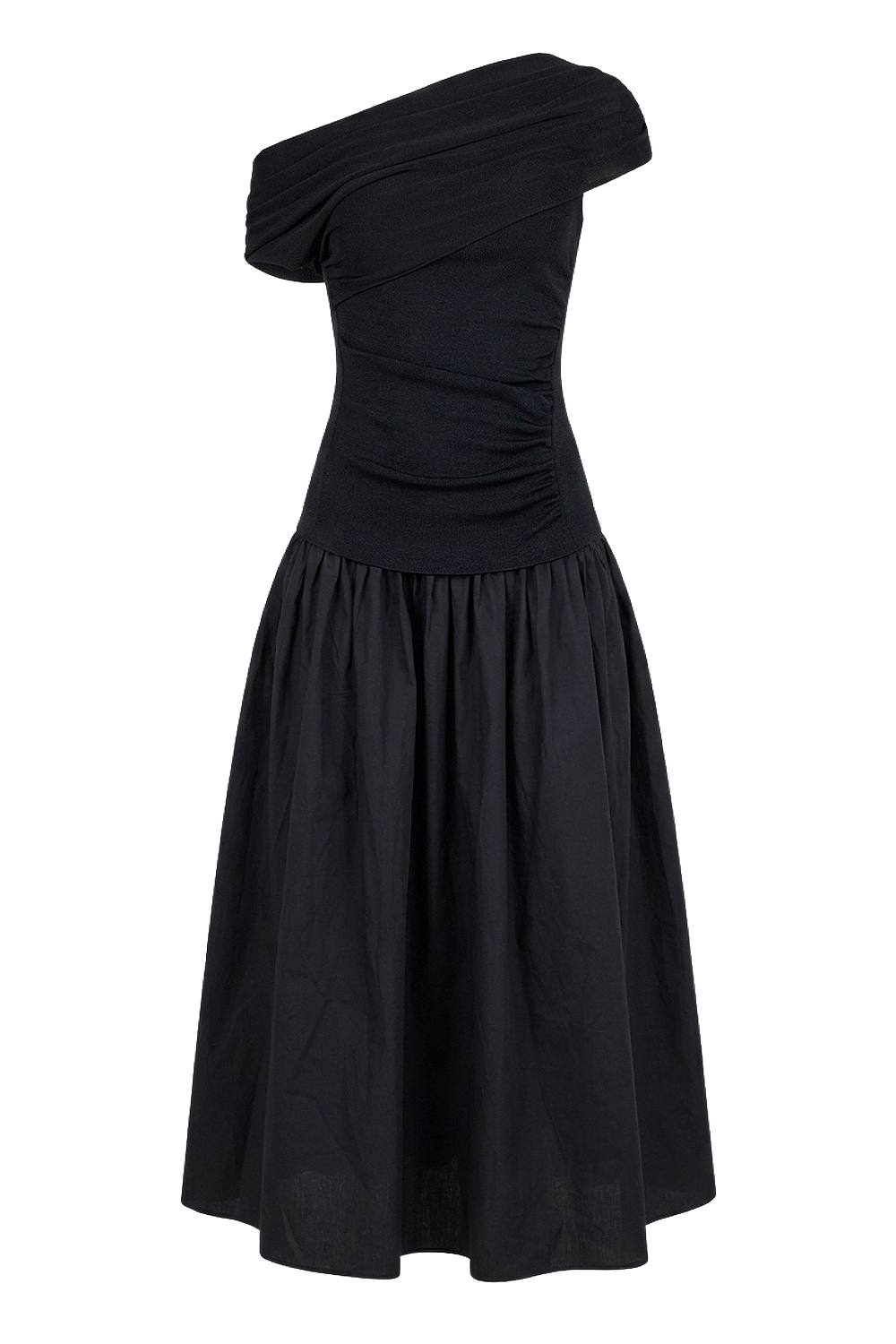 תמונה קידמית של שמלת מידי א־סימטרית