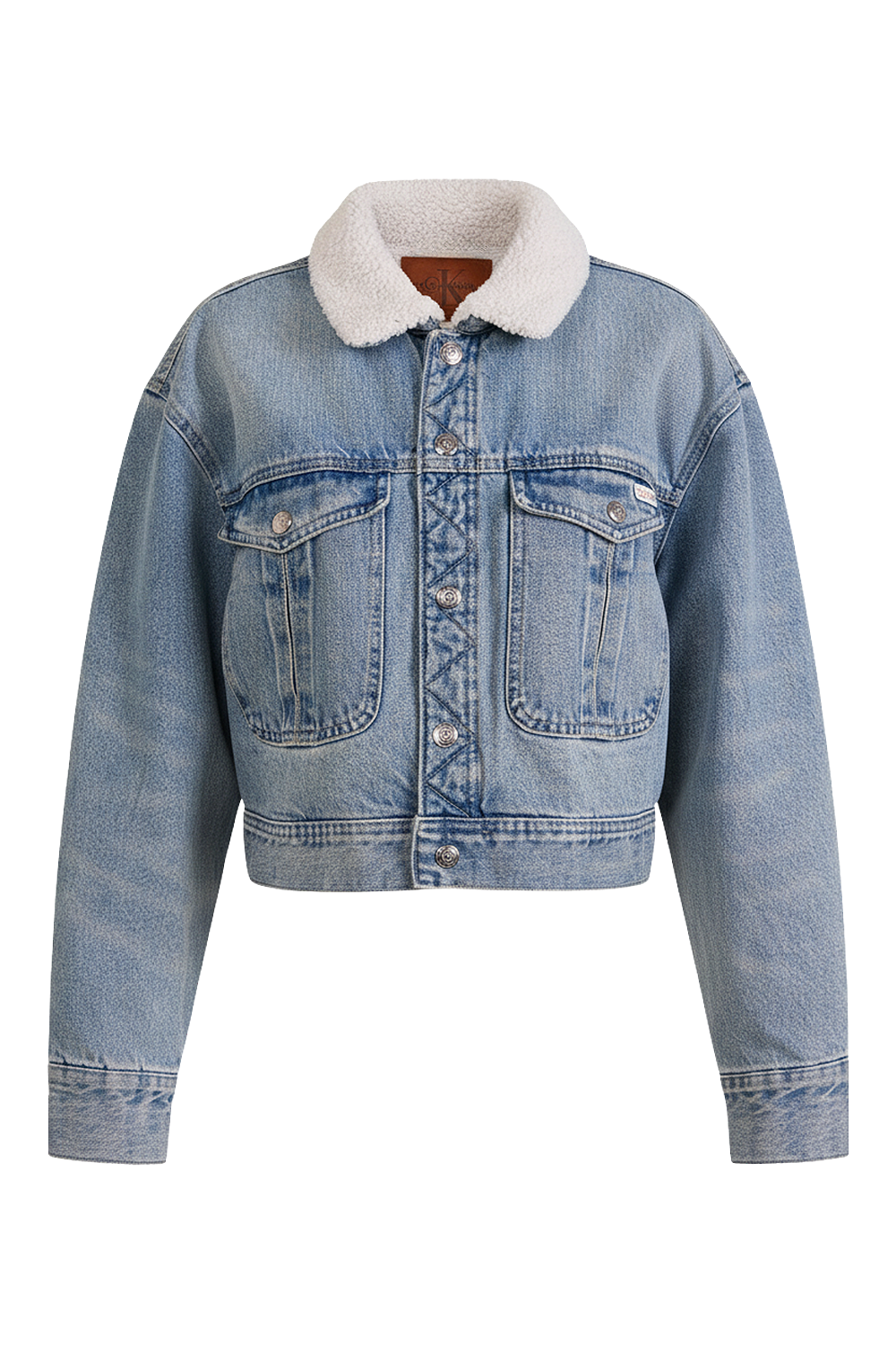 תמונה קידמית של ז'קט ג'ינס קצר