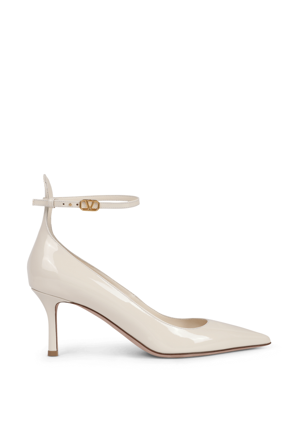 תמונה קידמית של נעלי עקב טנ-גו מעור מבריק