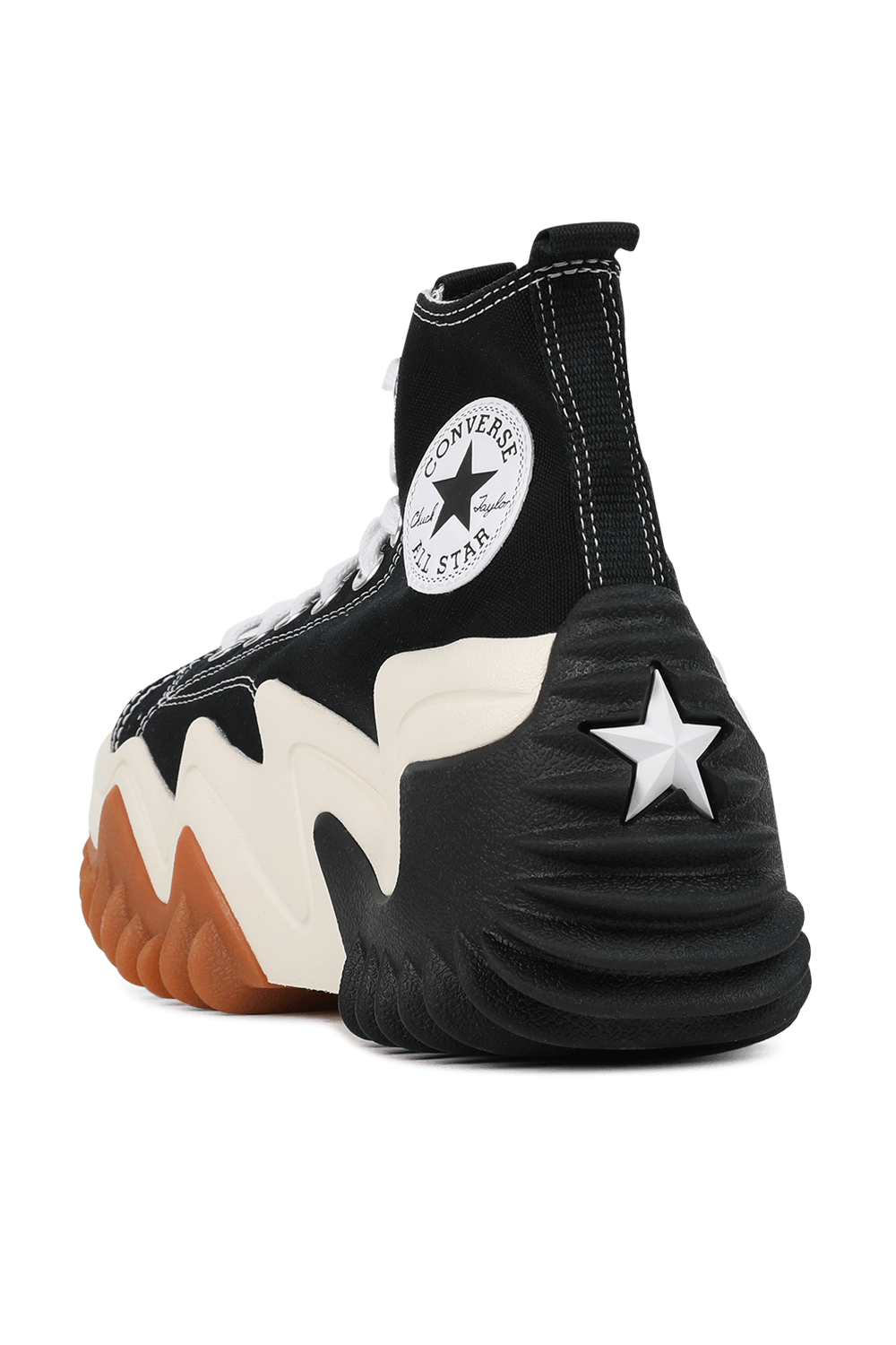 תמונה אחורית של נעלי סניקרס סטאר מושין שחורות ברכיסה גבוהה