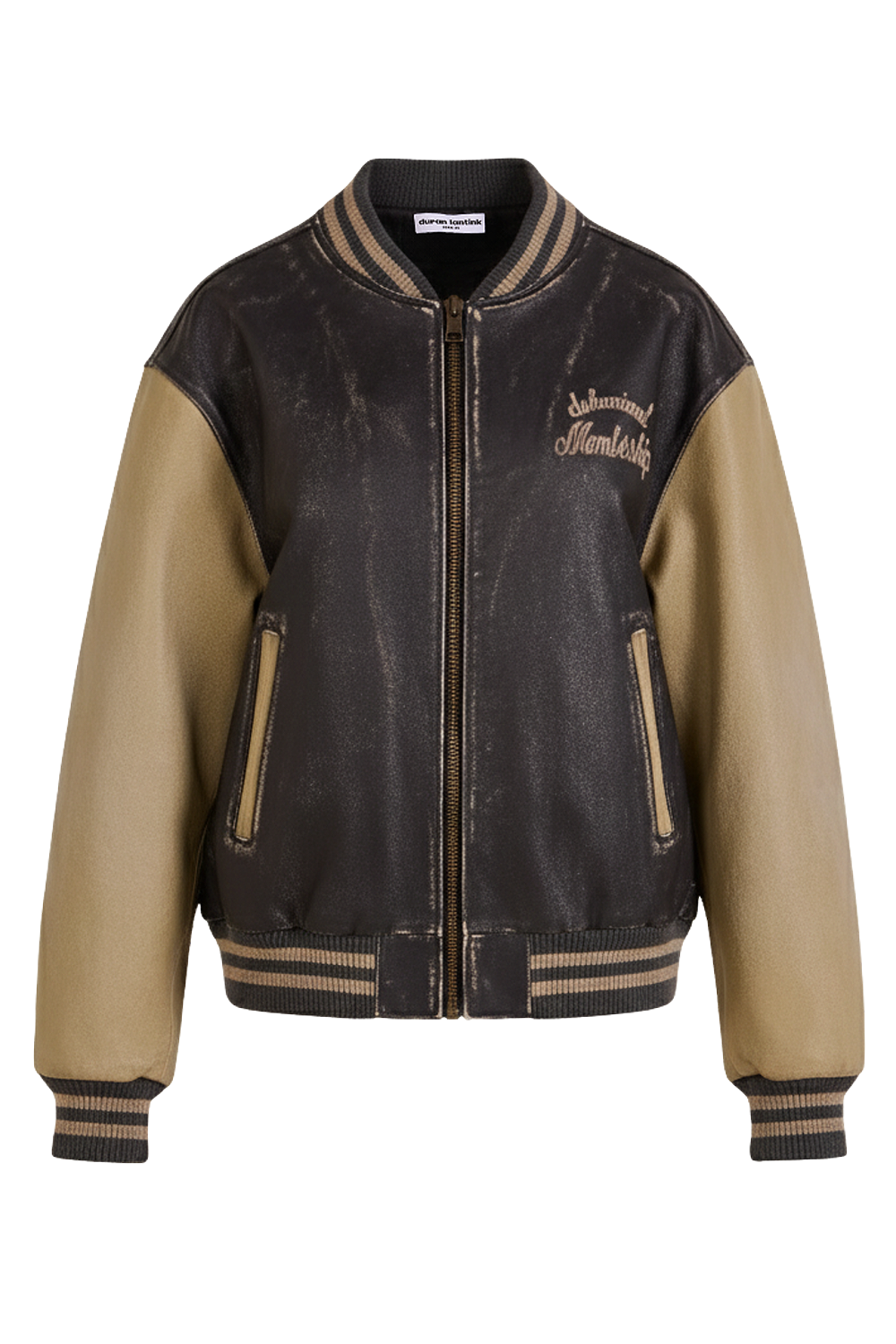 תמונה קידמית של ז'קט עור בומבר