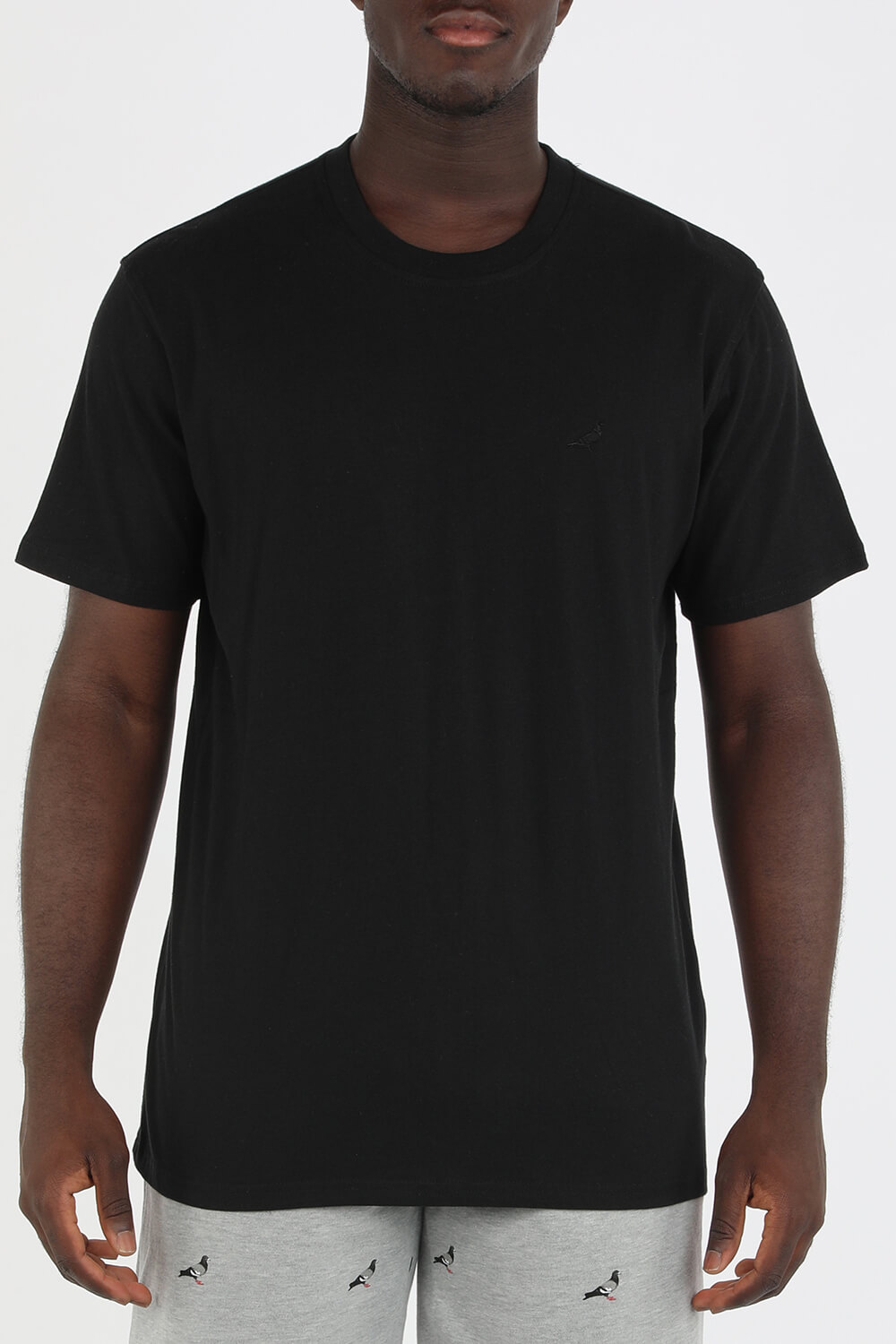 תמונת דוגמן קידמית של Tonal Pigeon Tee in Black