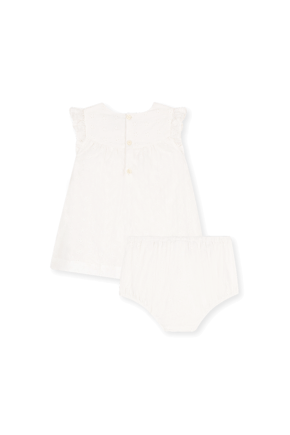 תמונה אחורית של סט שמלת תחרה ותחתונים - גילאי 18-38 חודשים