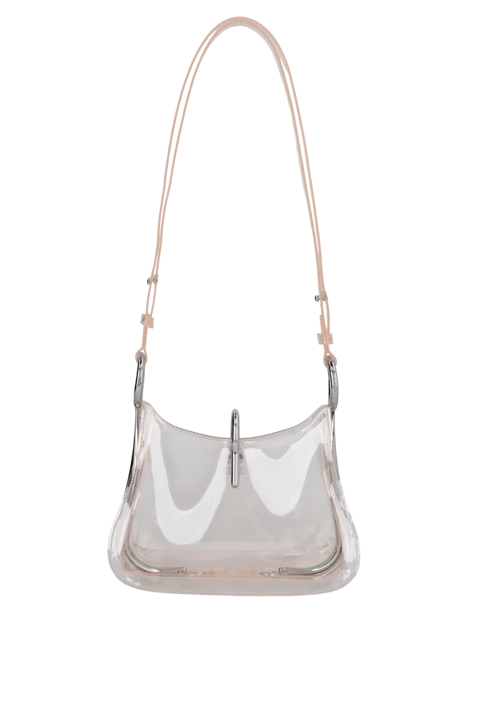 תמונה קידמית של תיק כתף שקוף