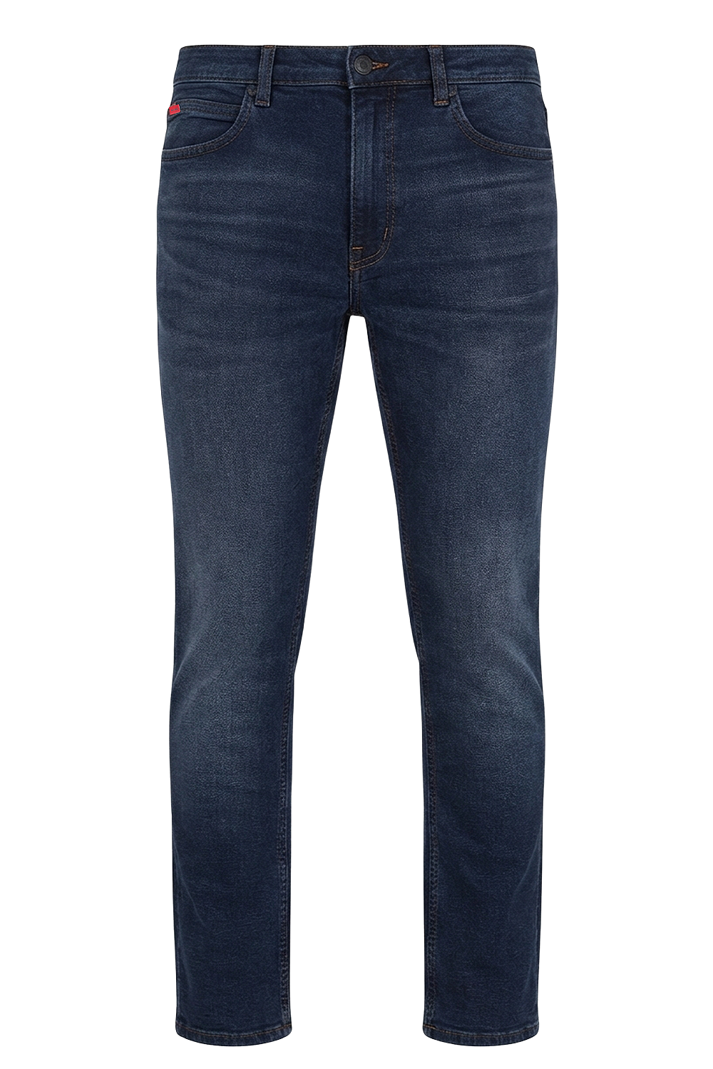 תמונה קידמית של מכנסי ג'ינס בגזרה ישרה