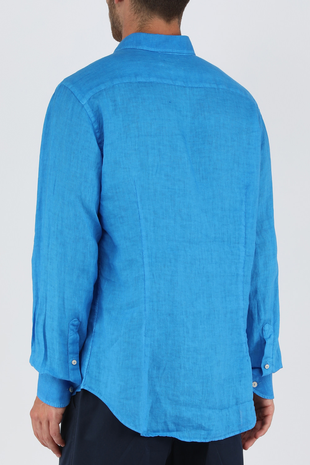 חולצת פשתן מכופתרת בכחול MC2 SAINT BARTH