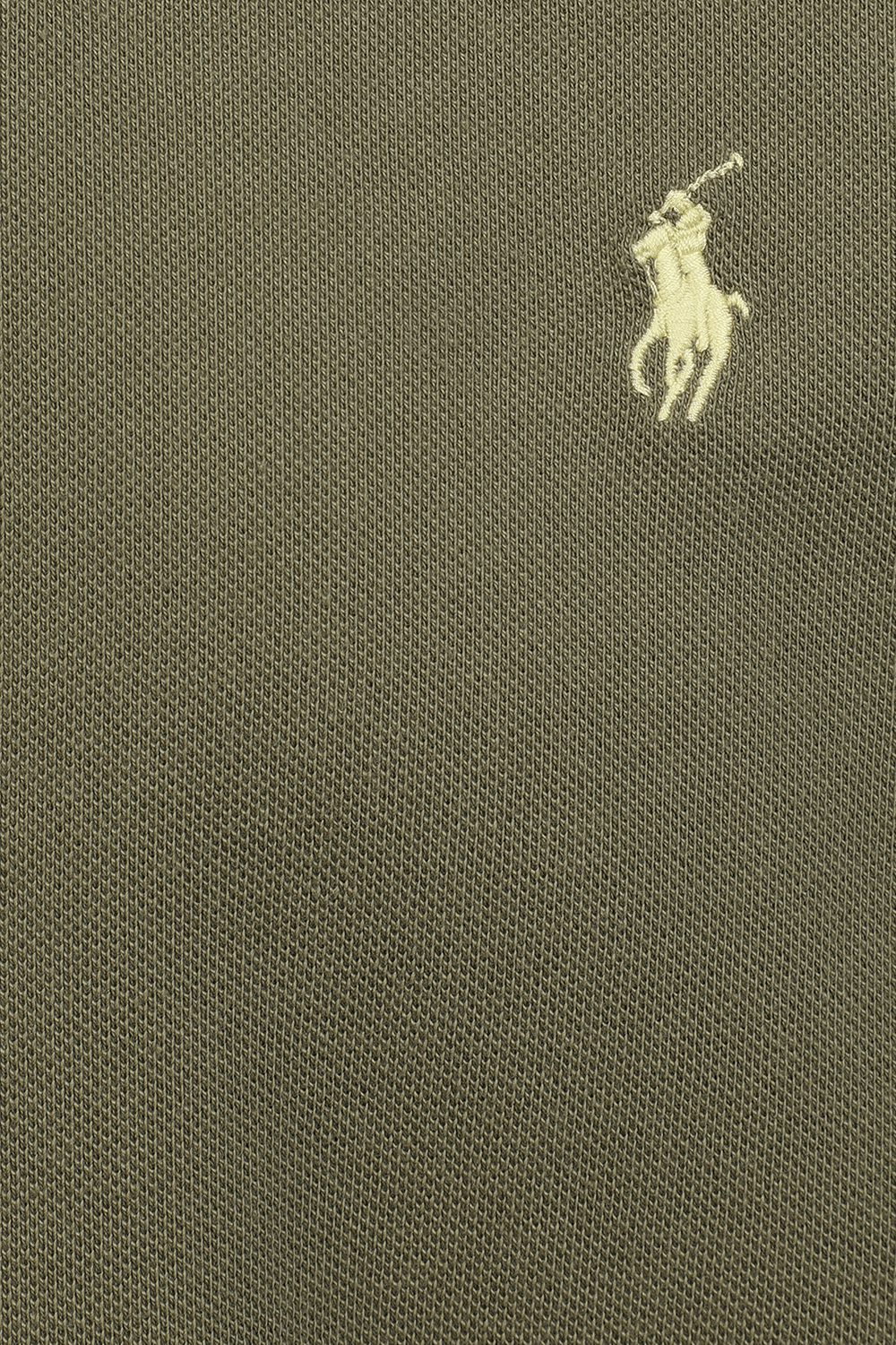 תמונה אחורית של Short Sleeve 2 Buttons Polo Shirt in Olive Green