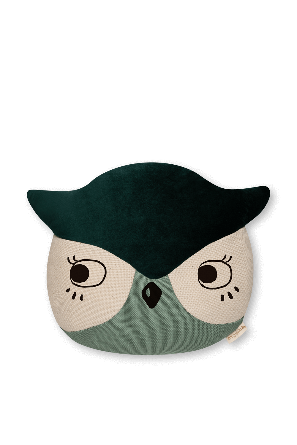 תמונה קידמית של כרית ינשוף מכותנה אורגנית