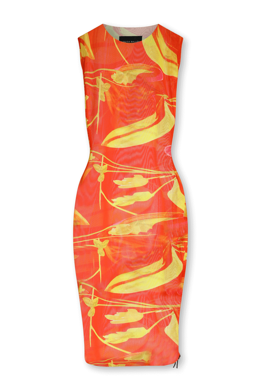 שמלת רשת מיני א-סימטרית עם הדפס פרחוני LOUISA BALLOU