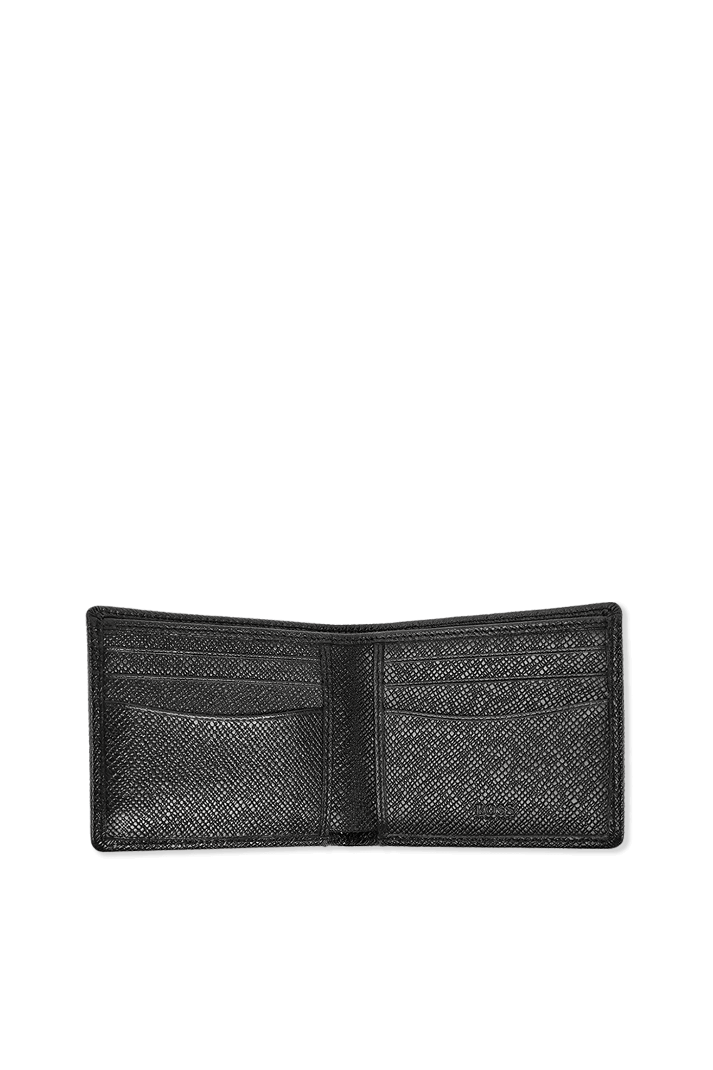 תמונת פנים של Signature Grainy Leather 6 cc Wallet In Black 