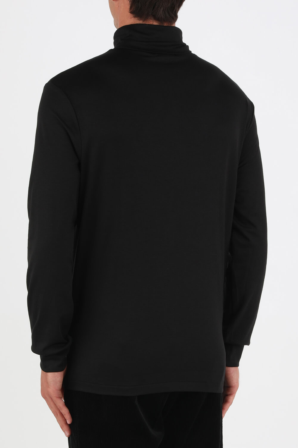 חולצת טי עם שרוולים ארוכים וצווארון גבוה בצבע שחור POLO RALPH LAUREN