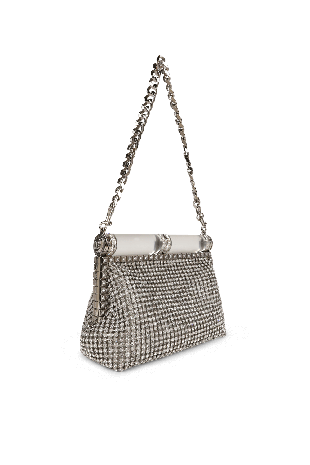 תמונה אחורית של תיק צד בובו עם רשת אבני חן