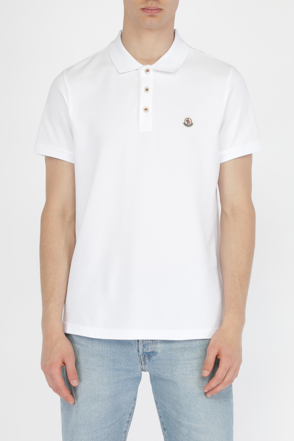תמונת דוגמן קידמית של Slim Fit Polo Shirt in White