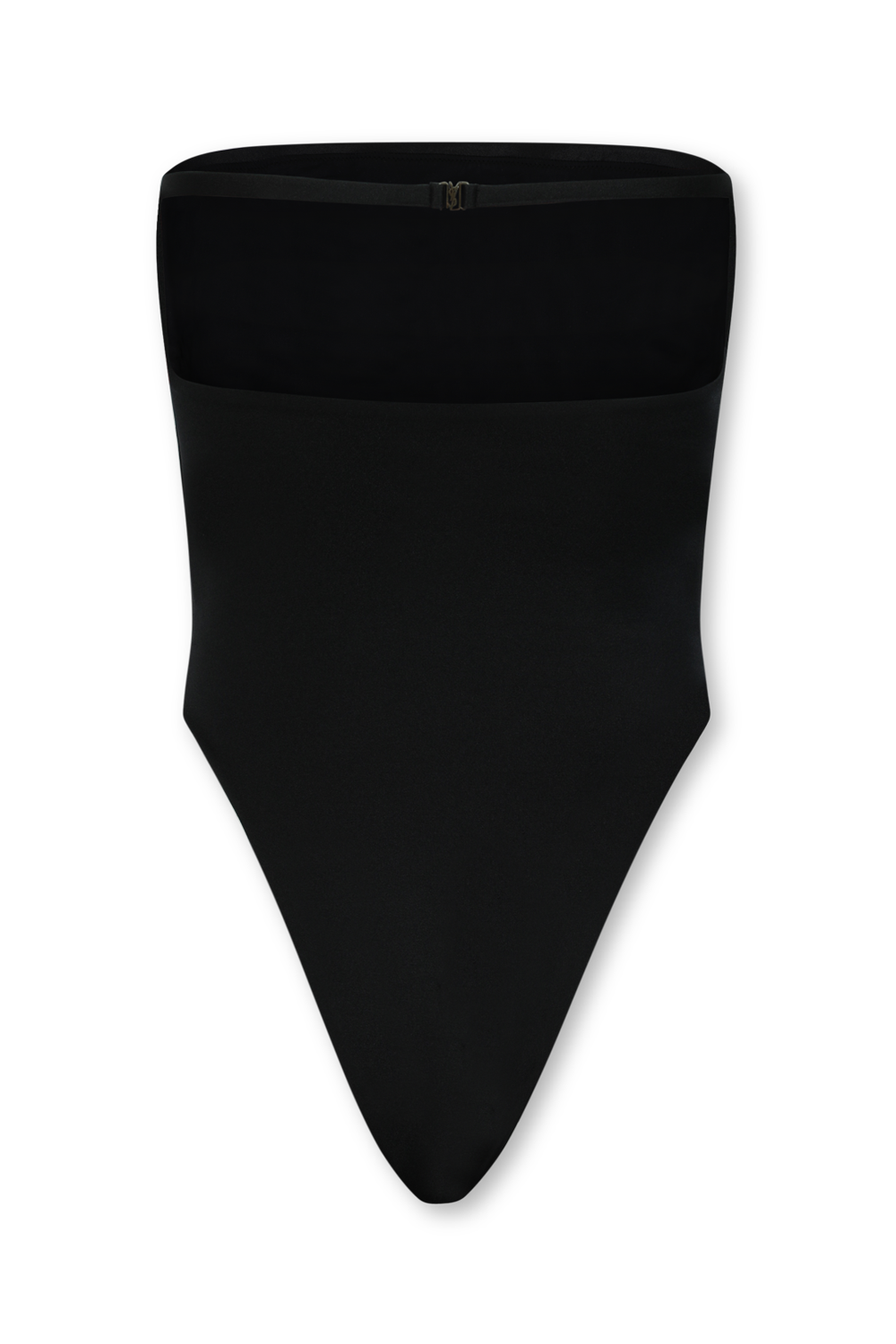 בגד ים שחור עם אבזם מונוגרמי SAINT LAURENT