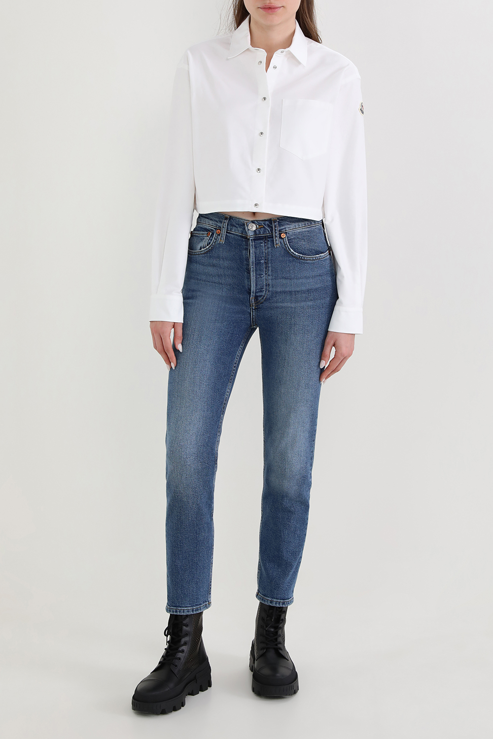 תמונת דוגמן קידמית של מגפי קארין מעור