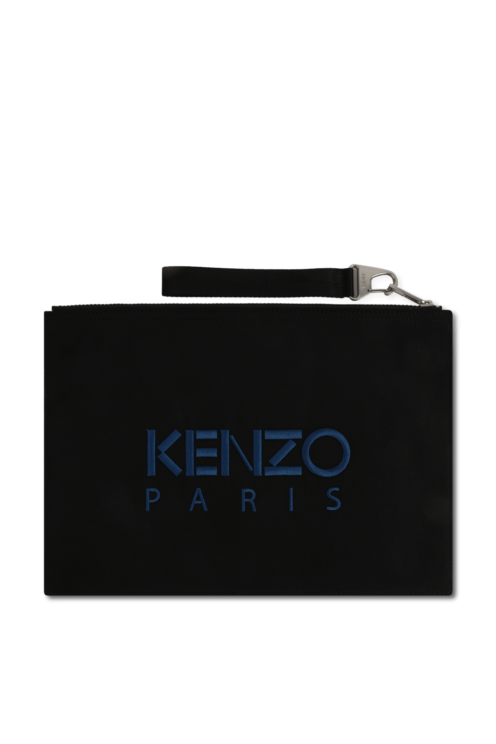 תמונה אחורית של תיק קלאץ' מרוכסן עם נמר רקום