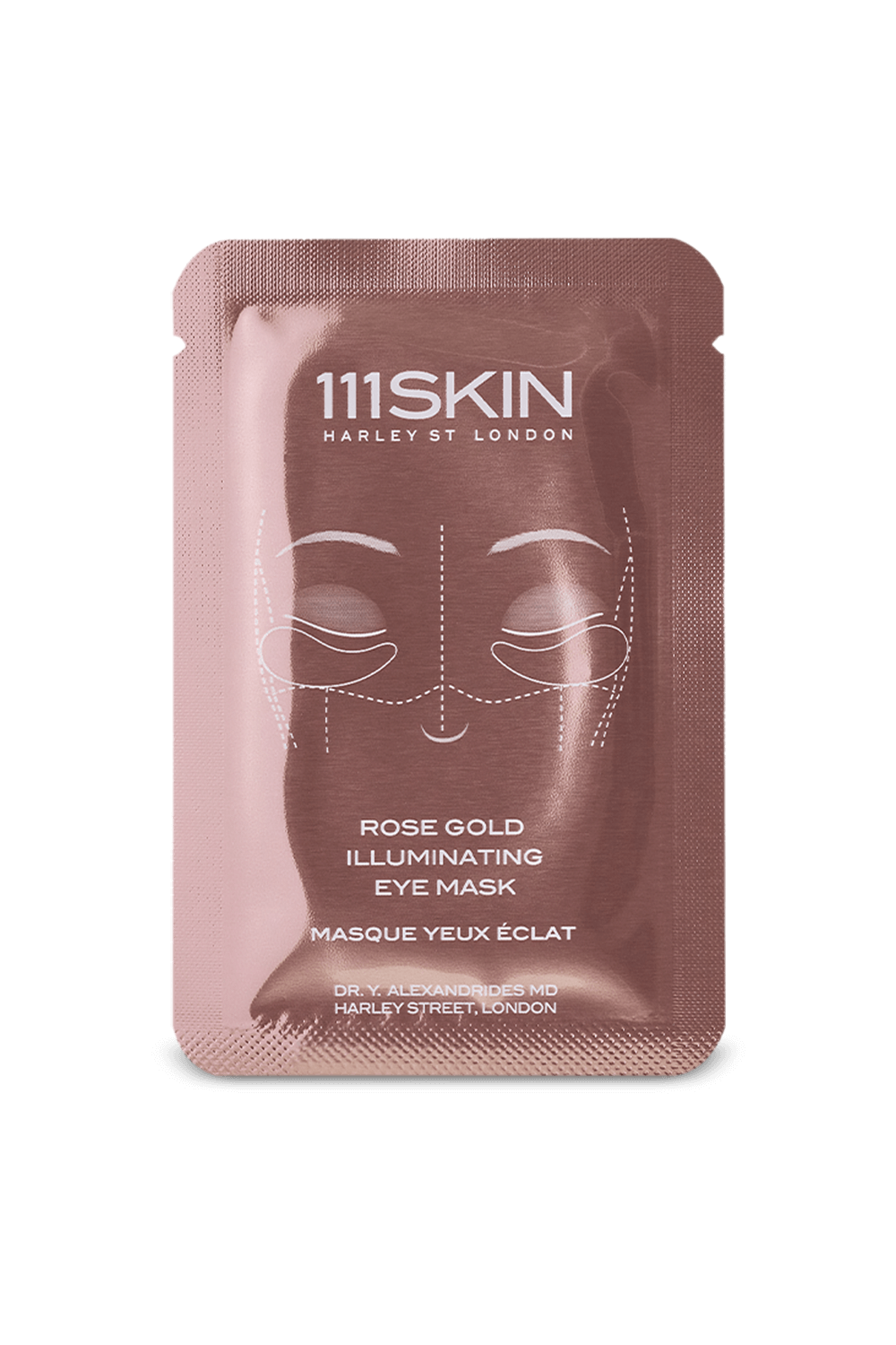 תמונה קידמית של מארז 8 מסכות להארת העיניים רוז גולד