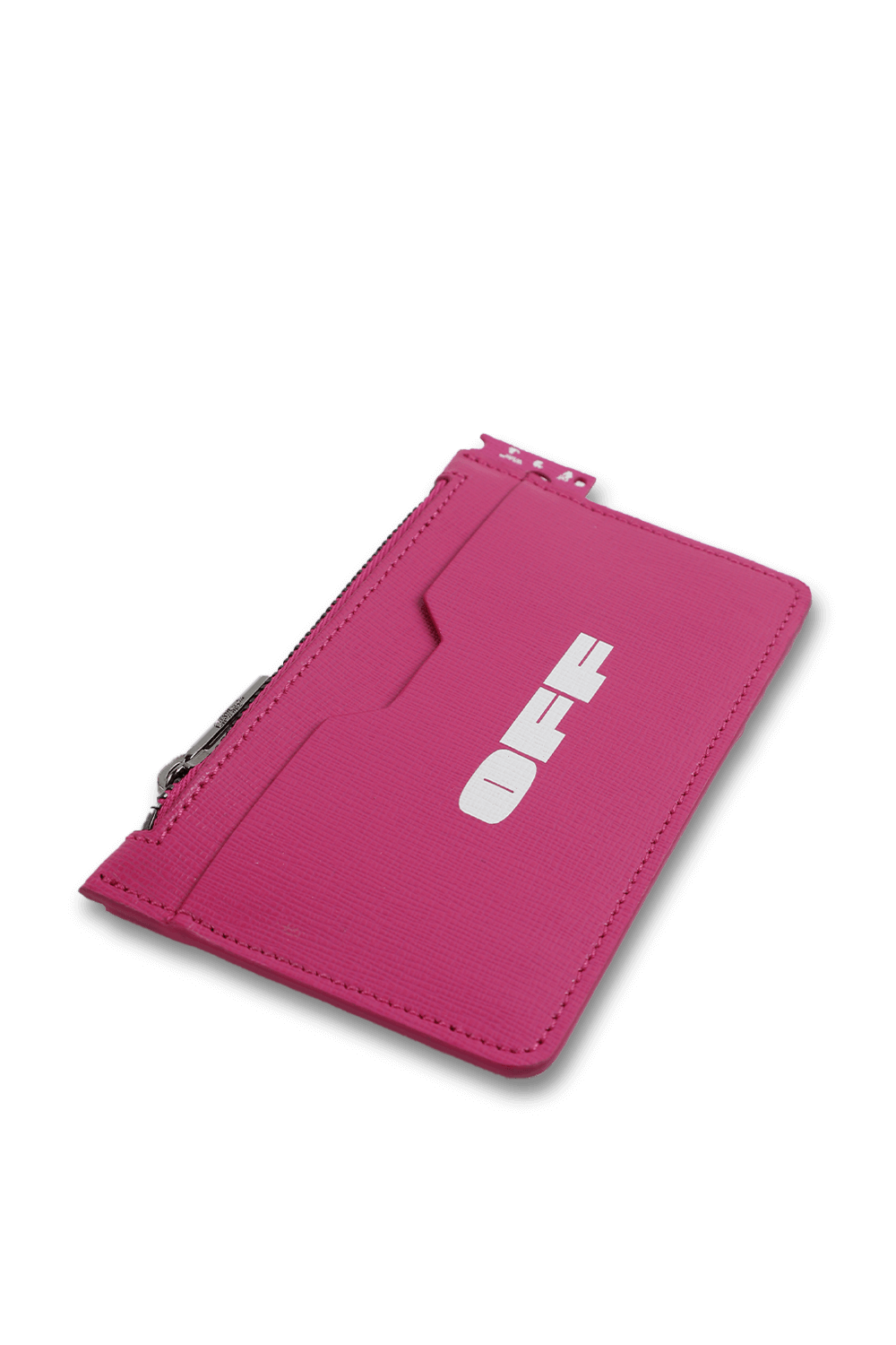 Logo Zip Card Holder in Pink OFF WHITE
