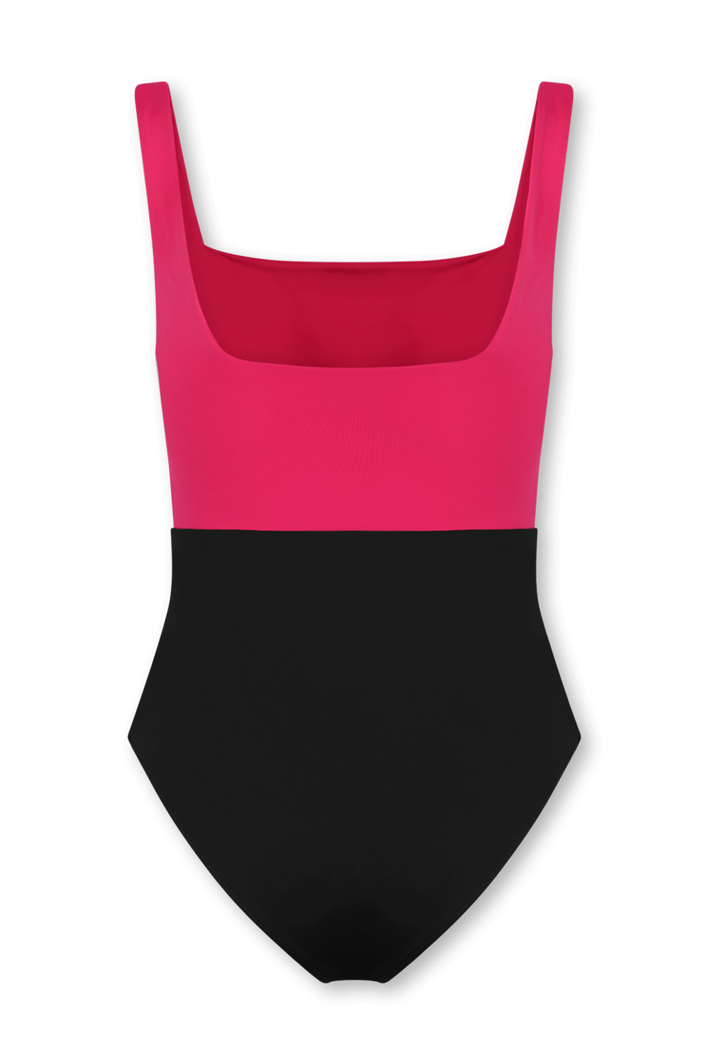 תמונה אחורית של בגד ים שלם מרלי בגווני ורוד ושחור