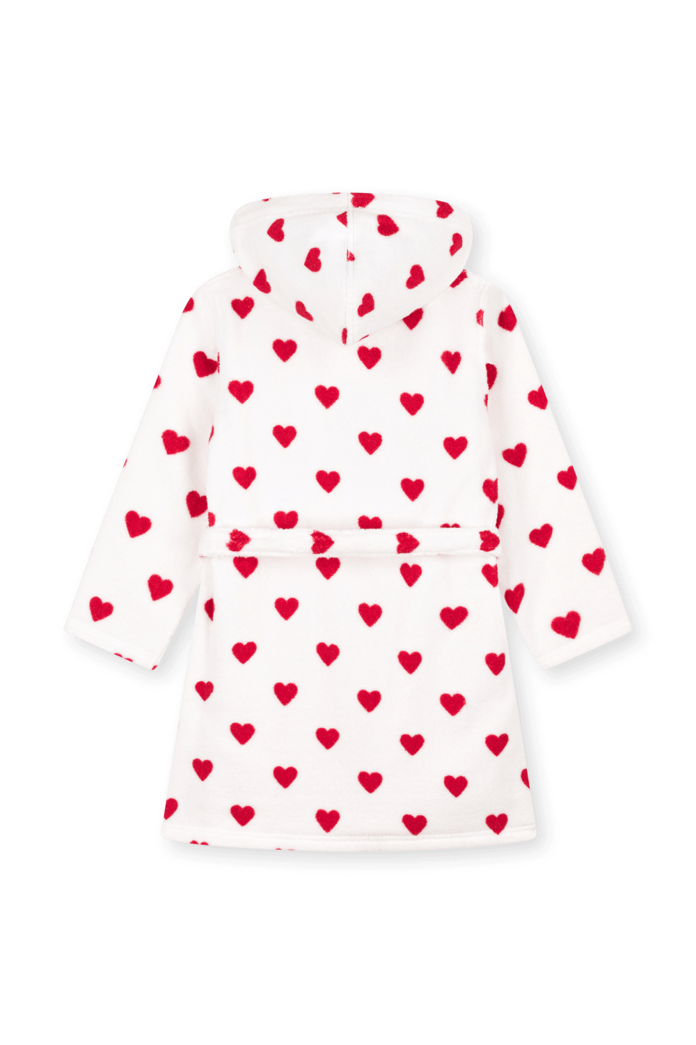 תמונה אחורית של חלוק רחצה עם הדפס לבבות