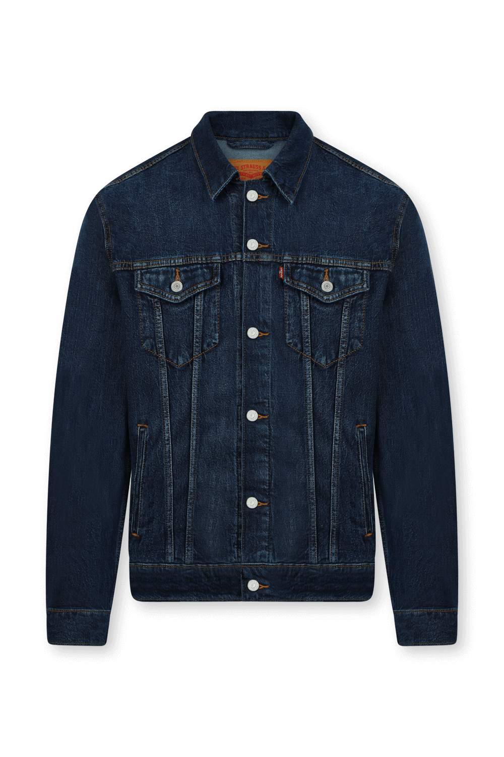 תמונה קידמית של ז'קט ג'ינס כחול