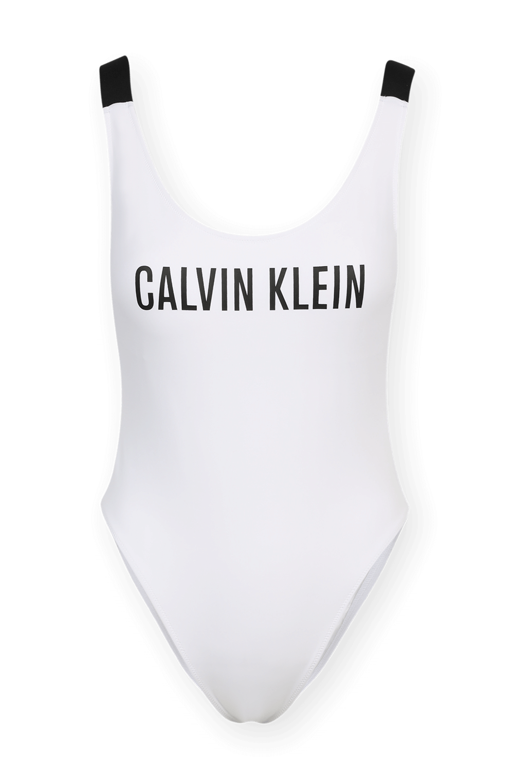 Low Back One Piece Swimsuit in White CALVIN KLEIN