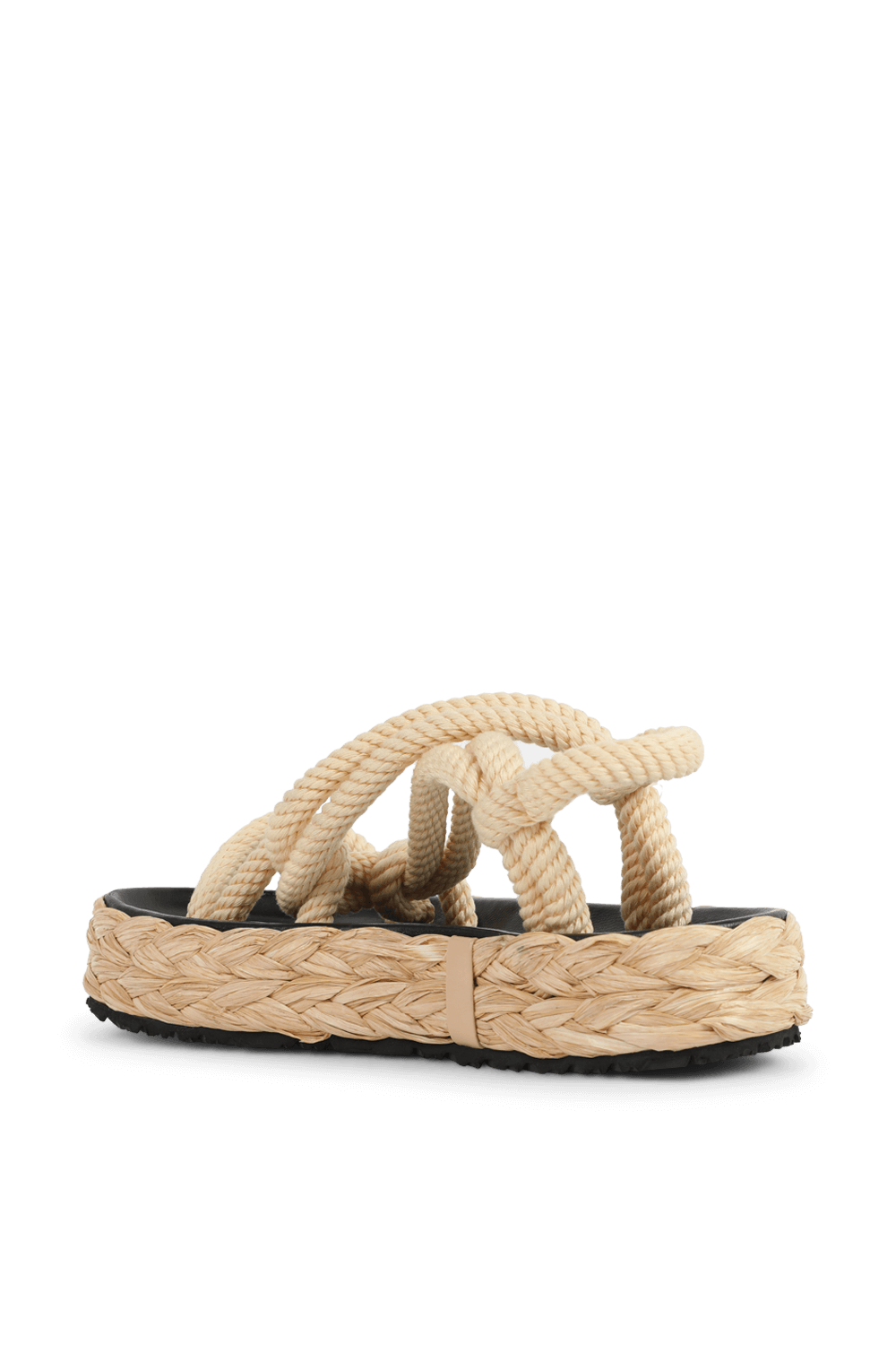 תמונה אחורית של סנדלי חבלים מכותנה