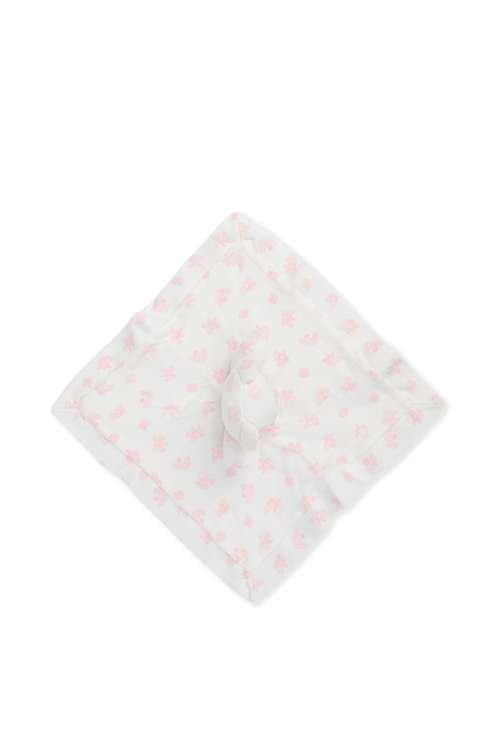 תמונה אחורית של שמיכת כותנה פפיון עם הדפס פסטלי