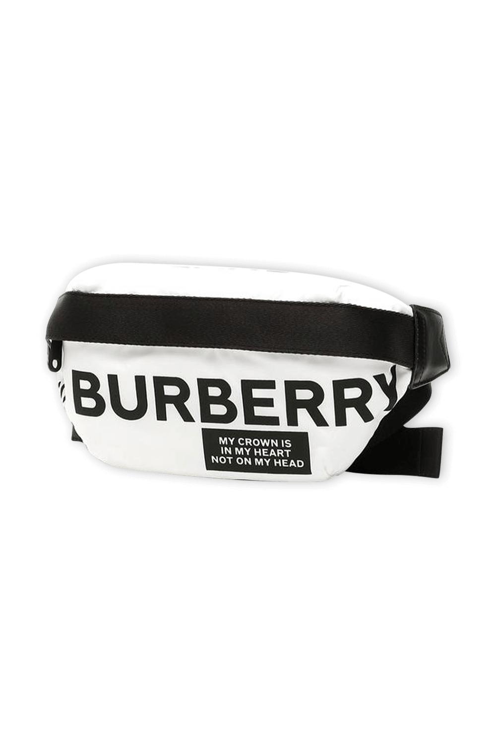 Medium Logo Print Bum Bag in White BURBERRY