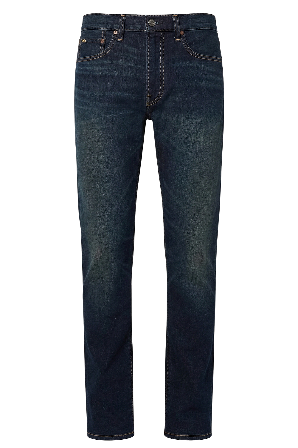 תמונה קידמית של מכנסי ג'ינס בגזרת סלים