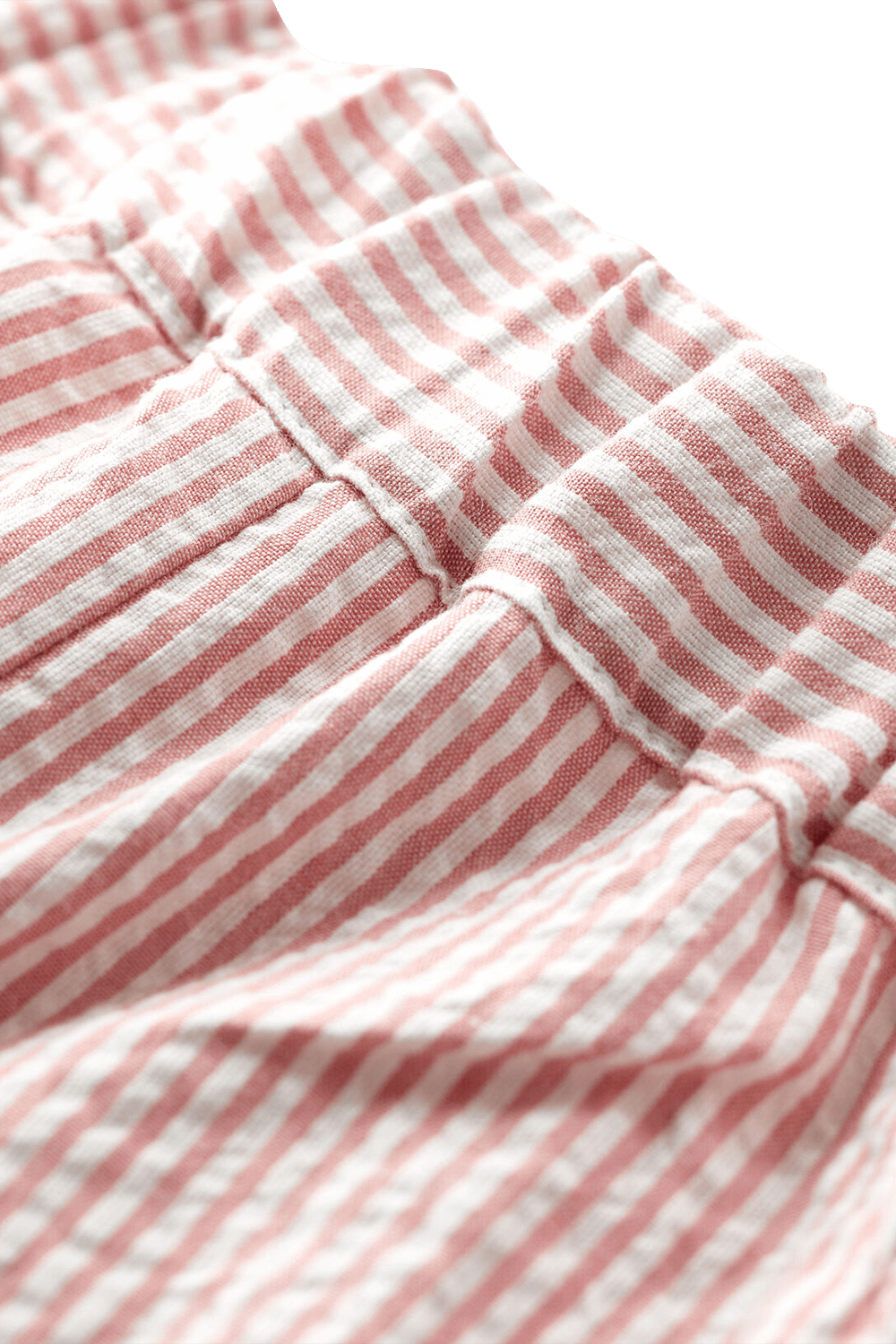 תמונה אחורית של גילאי 18-36 חודשים מכנסיים קצרים בגווני ורוד ולבן עם עיטורי מלמלה