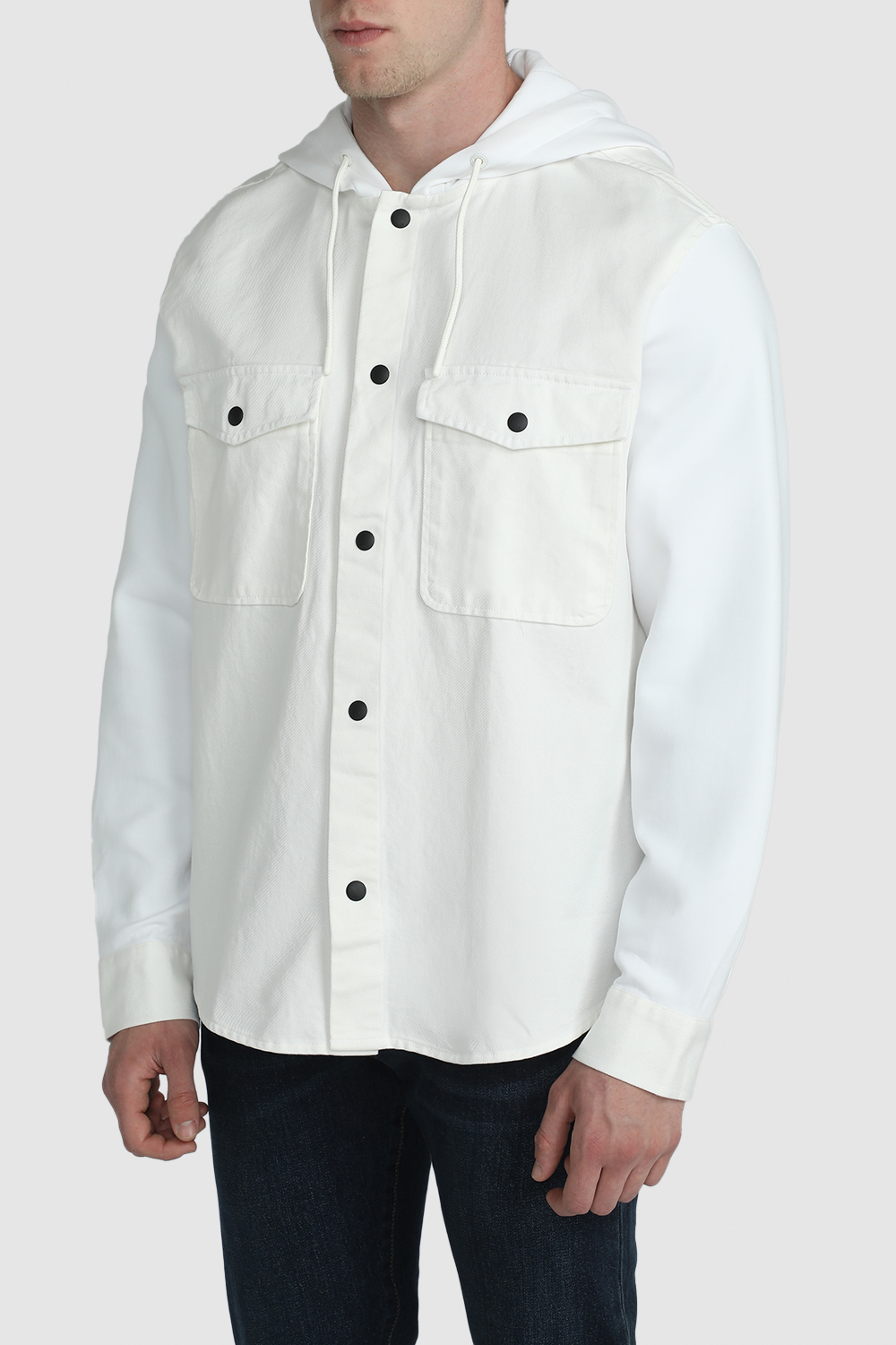 תמונת דוגמן קידמית של חולצת ז'קט ג'ינס