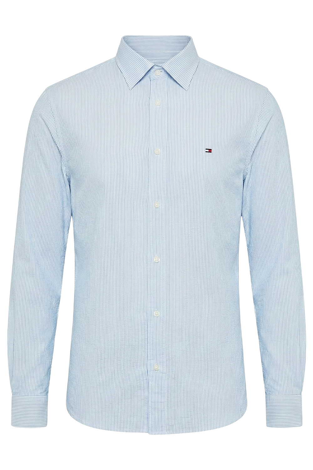 תמונה קידמית של חולצה מכופתרת פסים