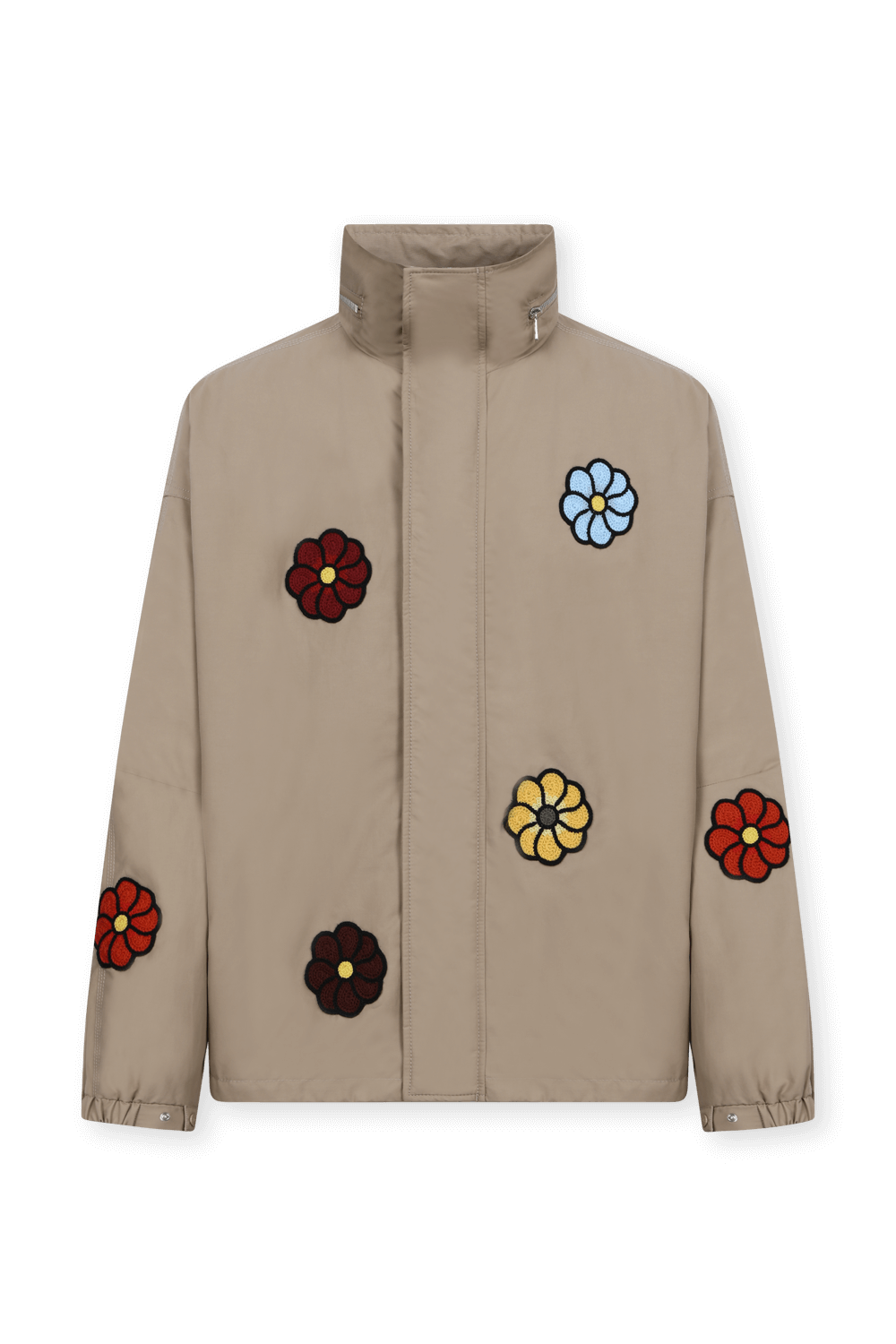 תמונה קידמית של מונקלר X ג'ונתן אנדרסון מעיל פוך דלטון עם רקמת פרחים