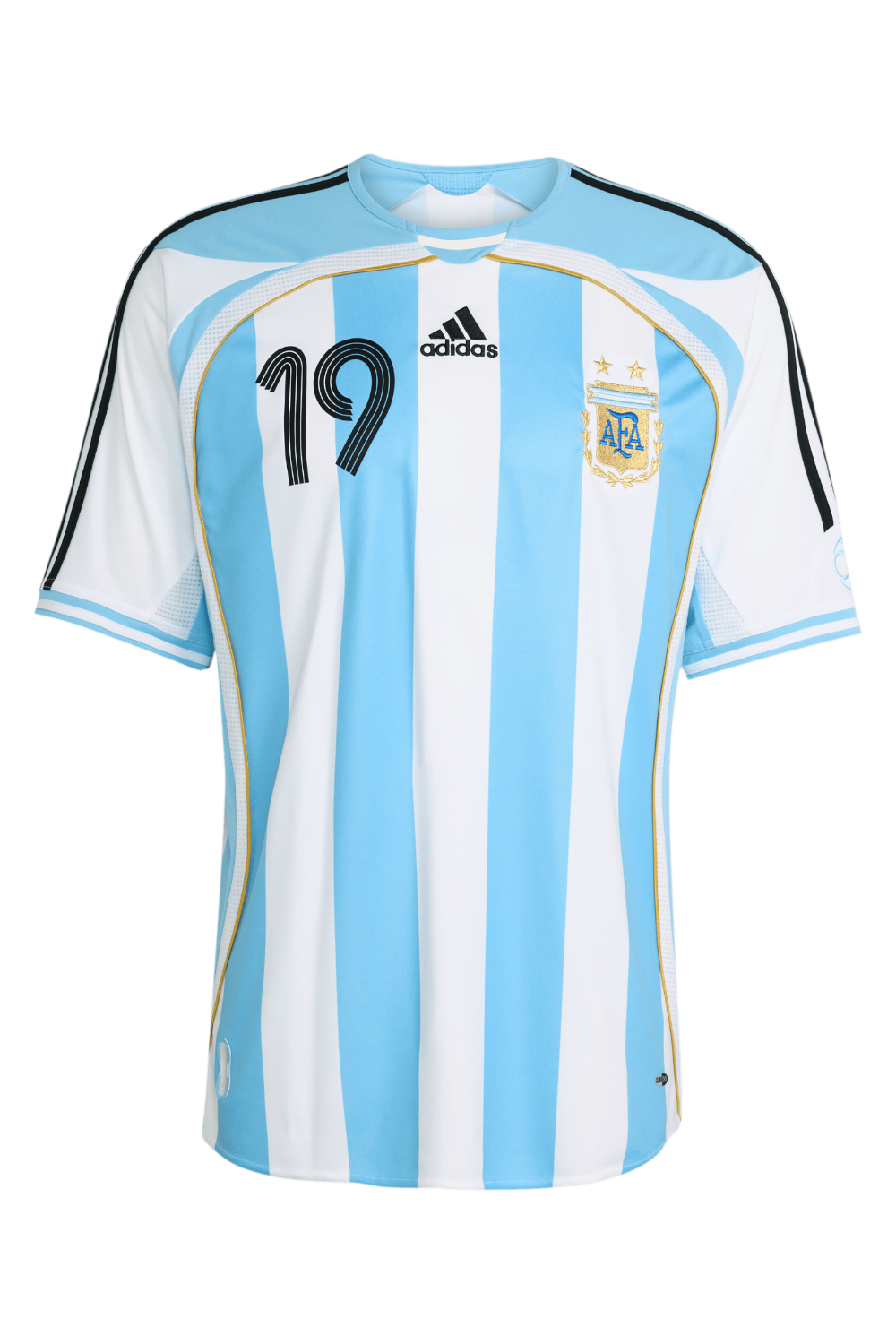 תמונה קידמית של חולצת כדורגל מסי