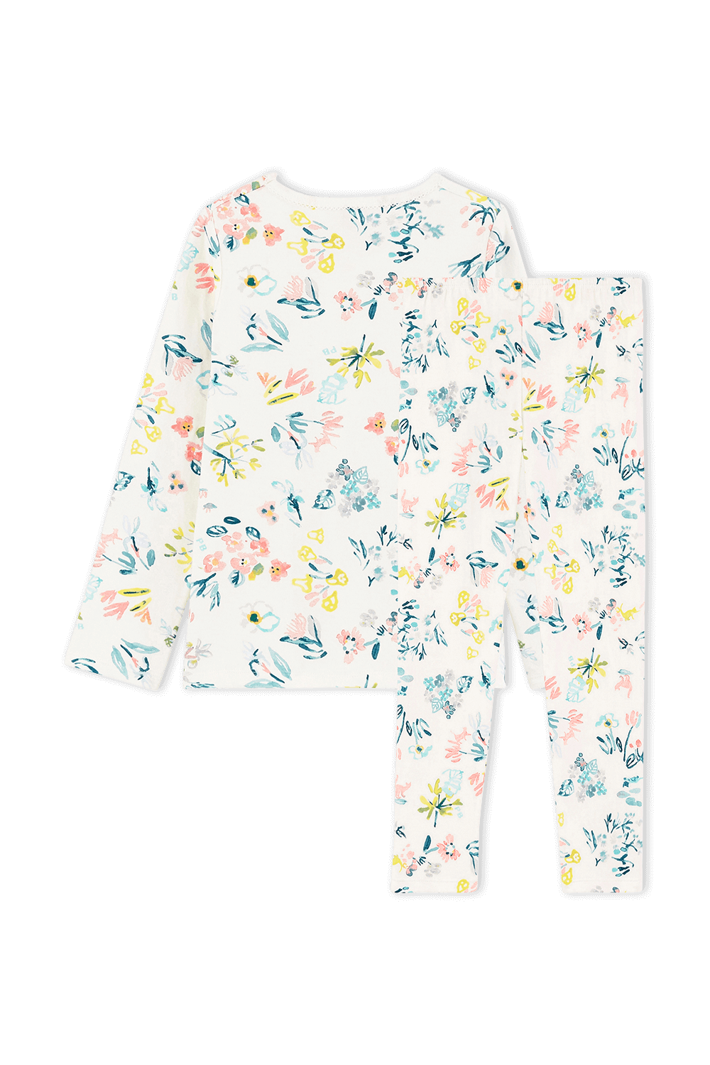 תמונה אחורית של גילאי 2-5 סט פיגמה פרחוני בצבעים פסטליים