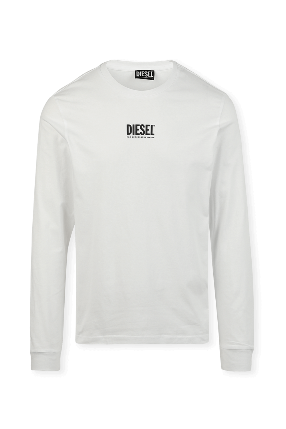 חולצת טי עם שרוולים ארוכים ולוגו בצבע לבן DIESEL