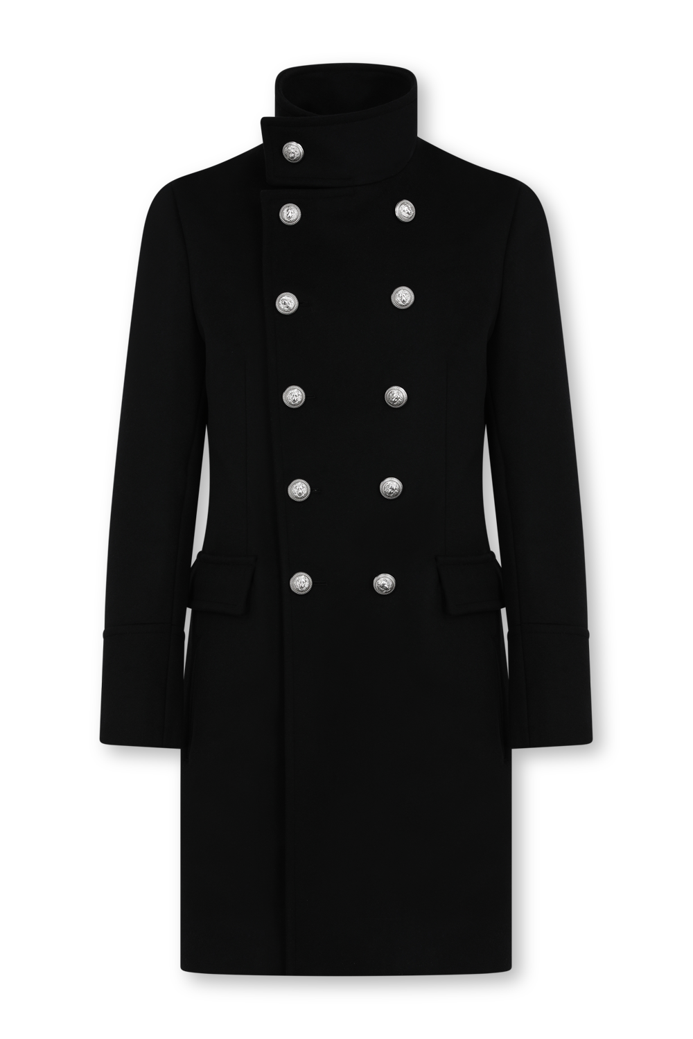 תמונה קידמית של מעיל צמר ארוך