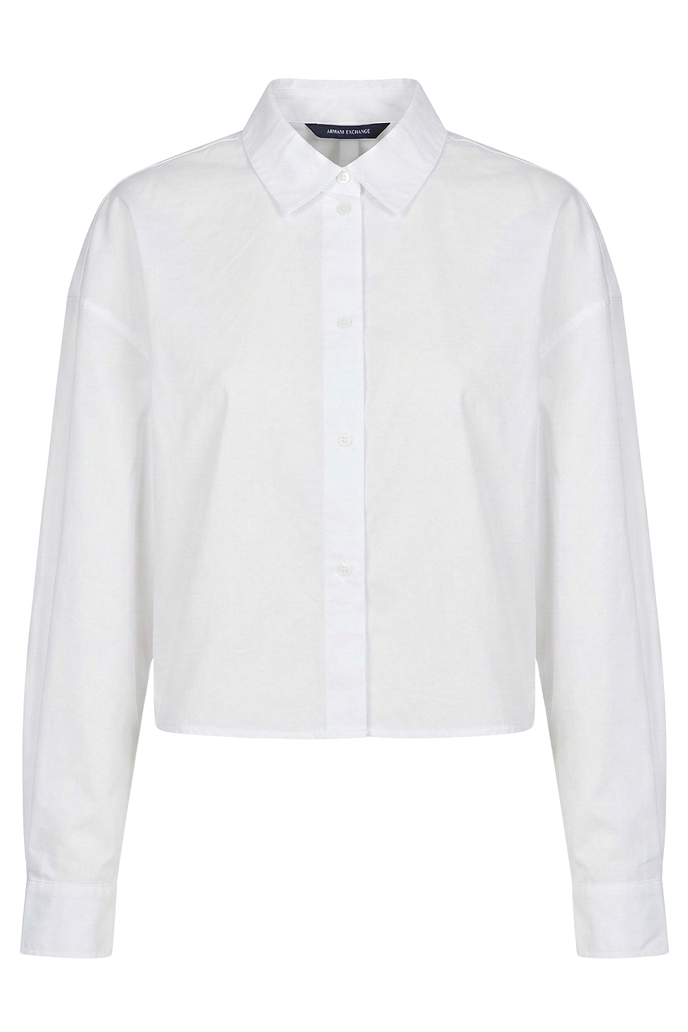 תמונה קידמית של חולצת כפתורים קרופ