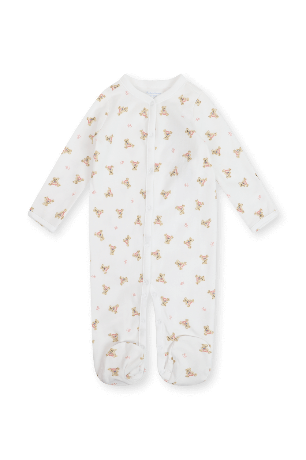 תמונה קידמית של גילאי NB-9 חודשים אוברול דובונים בגוון ורוד