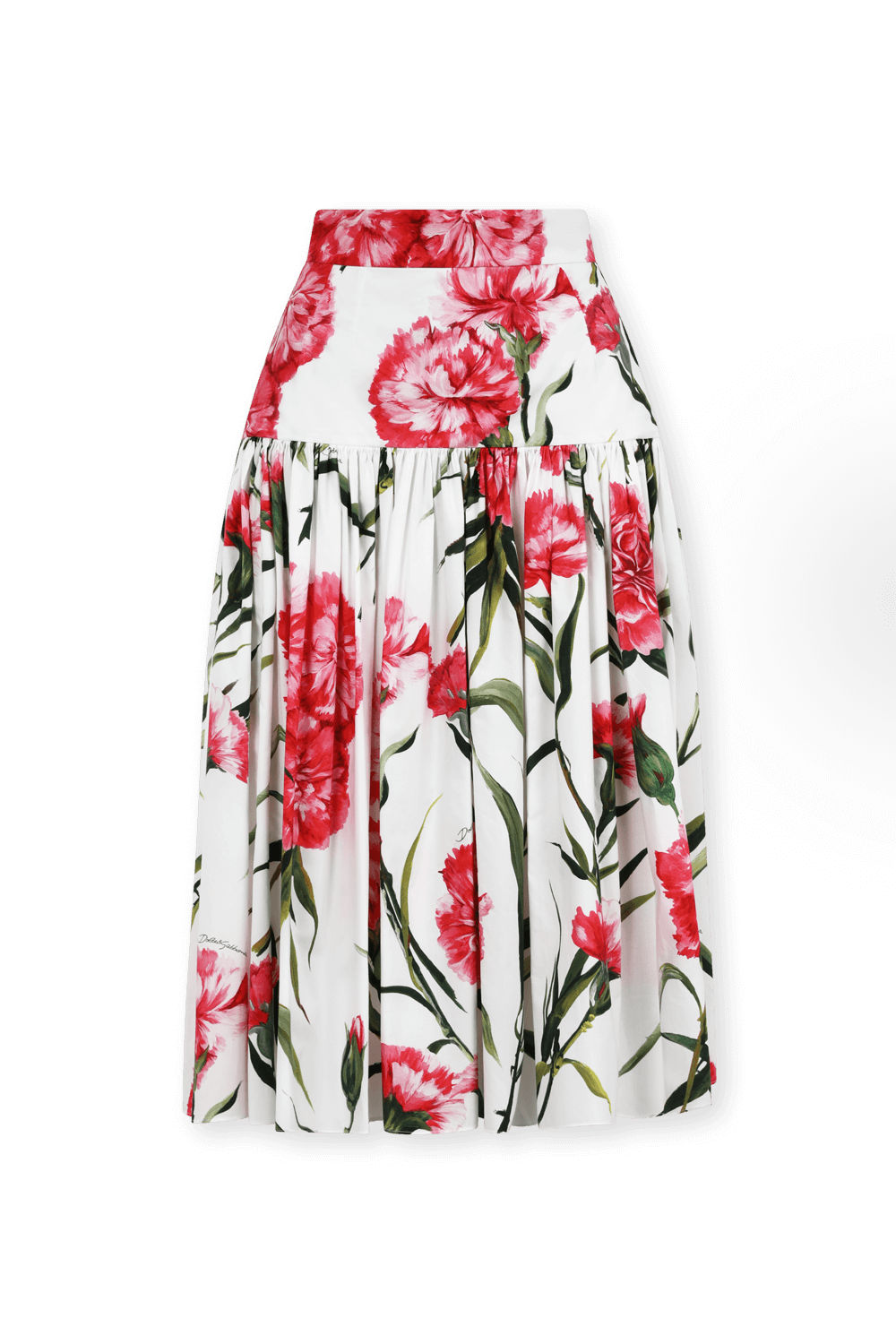 תמונה קידמית של חצאית פרחונית באורך מידי