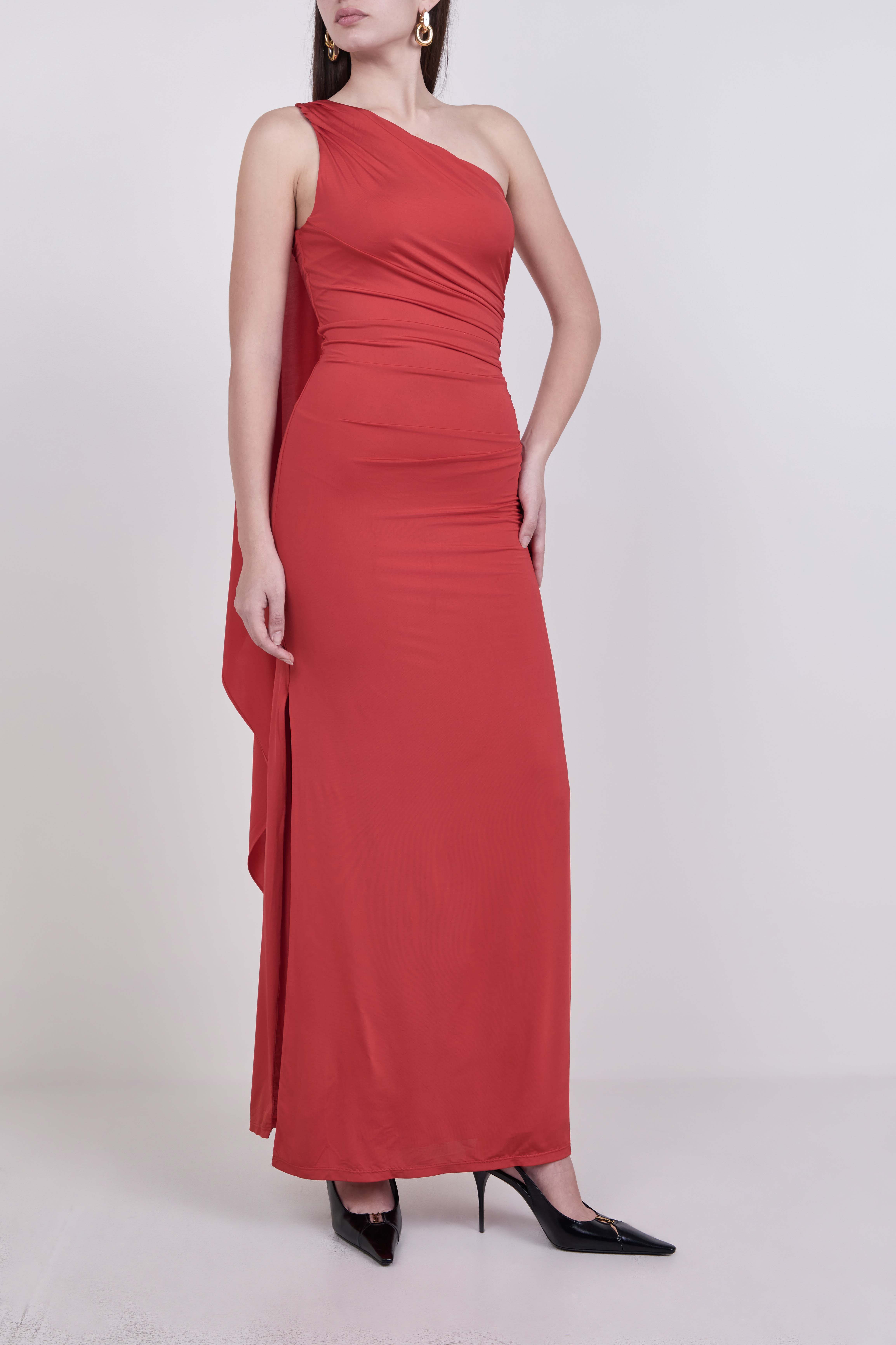 תמונת דוגמן קידמית של שמלת מקסי אוף שולדר