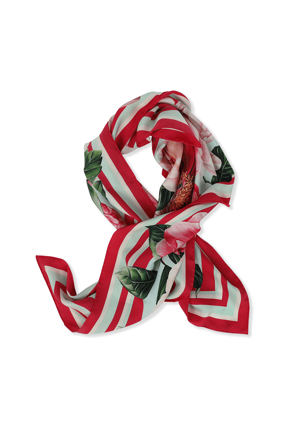 תמונה קידמית של Power Pastel Large Silk Scarf in Pink and Light Blue