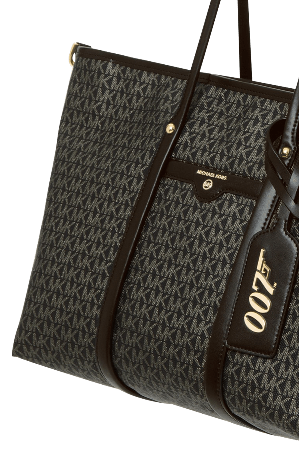 תמונה אחורית של מייקל קורס x 007 תיק נשיאה בק בצבע שחור מונוגרמי 