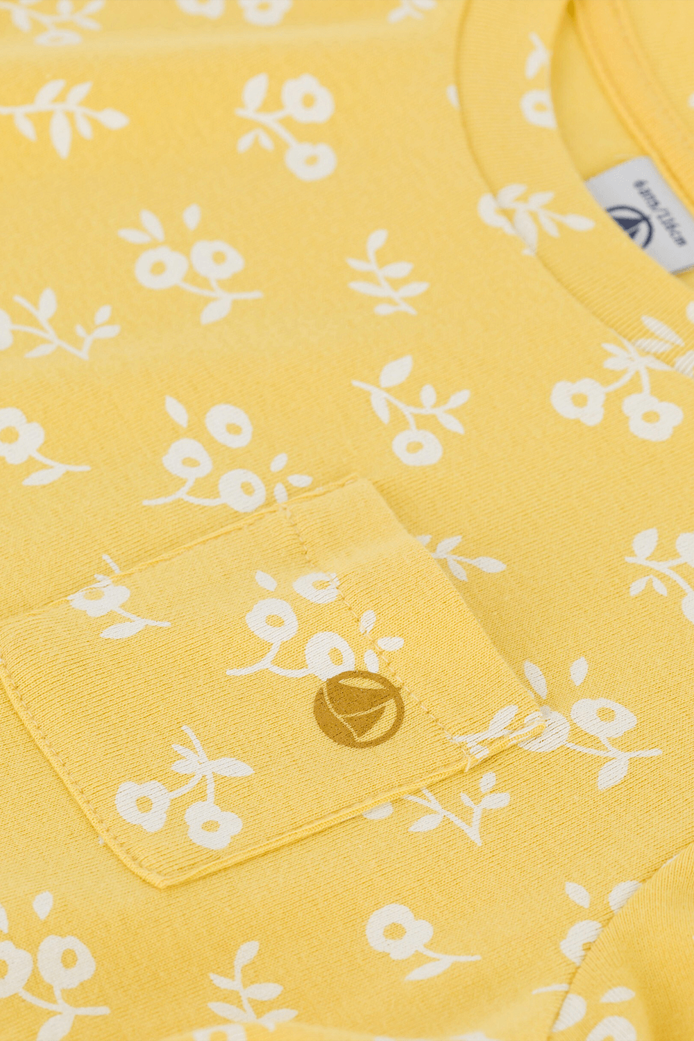 תמונה אחורית של גילאי 6-12 שמלה פרחונית צהובה
