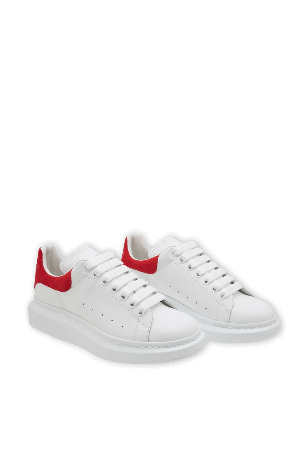תמונה אחורית של Exaggerated-Sole Leather Sneakers