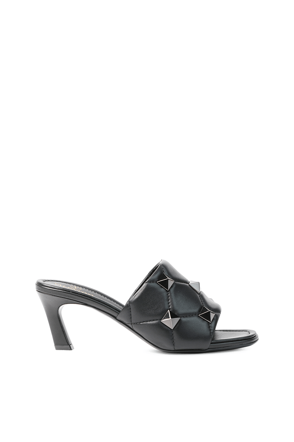 Golden Studs Slide Sandals in Black image number null VALENTINO GARAVANI