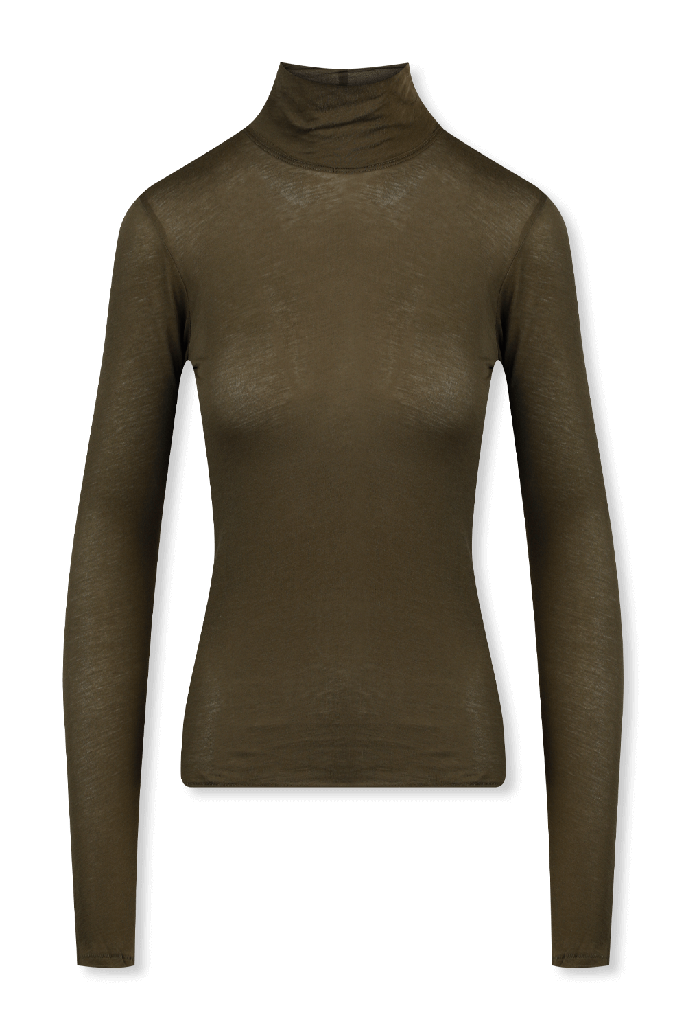 תמונה קידמית של Gaia Jersey Turtleneck in Olive